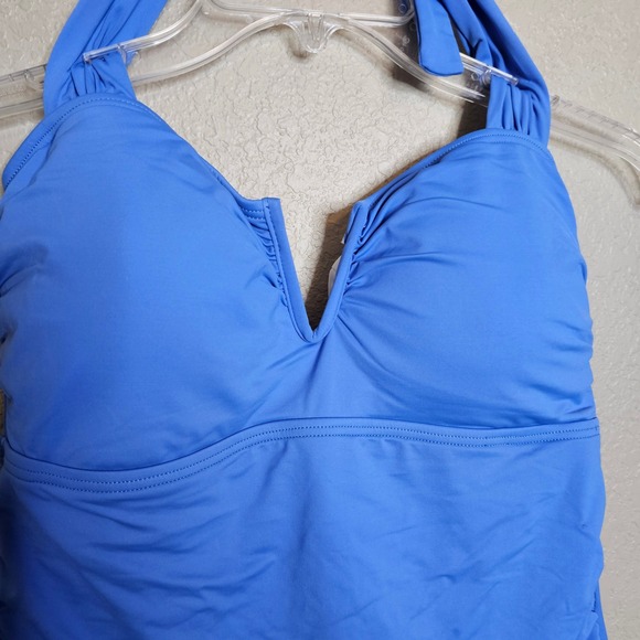 NWT SOMA Swim V Wire Halter Tankini French Blue Size M - Picture 3 of 8